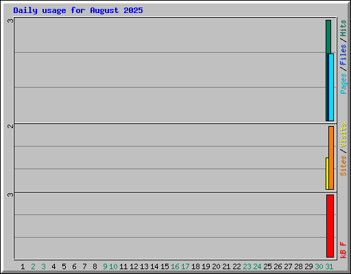 Daily usage for August 2025