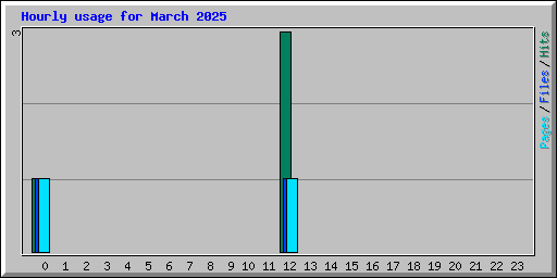 Hourly usage for March 2025